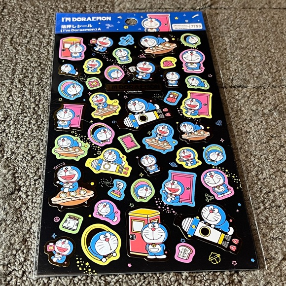 I’m Doraemon Gold Foil Large Sticker Sheet Japan Exclusive Kawaii Anime Gadget - Picture 1 of 9